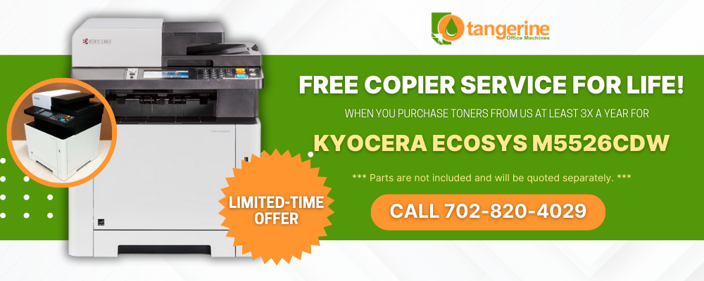 Free Copier Service for Life on Kyocera ECOSYS M5526cdw!